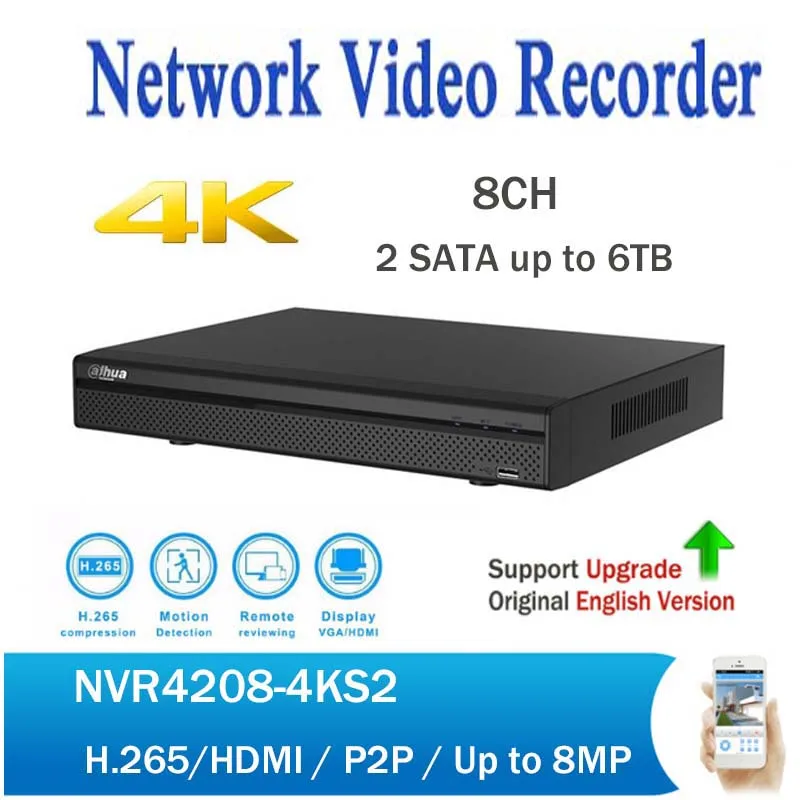 NVR4208-4KS2 8 Channel Security CCTV 4K Network Video Recorder support 8MP IP Recording 2SATA up to 6TB NVR | Безопасность и