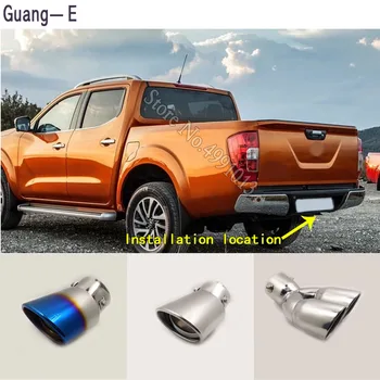

For Nissan Navara 2015-2018 car stickers cover muffler exterior back end pipe dedicate exhaust tip tail outlet ornament 1pcs