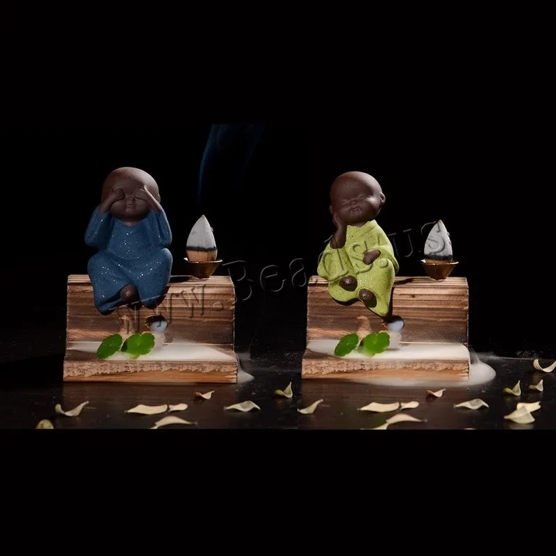 

The little Monk Incense Holder Ceramic Backflow Incense Burner Creative Home Decor Smoke Waterfall Aromatherapy Censer 4 Styles