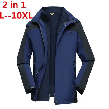 big size 10XL 8XL 6XL 2 IN 1 Fit Jacket Brand Waterproof Windbreaker Jacket Coat Winter Jacket Men Male Coat Rain Jacket Parka
big size 10XL 8XL 6XL 2 IN 1 Fit Jacket Brand Waterproof Windbreaker Jacket Coat Winter Jacket Men Male Coat Rain Jacket Parka