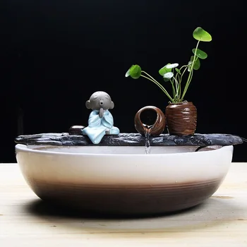 

Ceramic lucky feng shui wheel decoration fish-pond fountain tank bonsai humidifier water features decoration