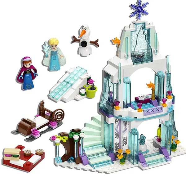 

2018 MOC Friends Series Elsa Anna Figures Dress Up Building Block Toys Compatible ALOF Girl Friends Princess Castle Legoing Toy