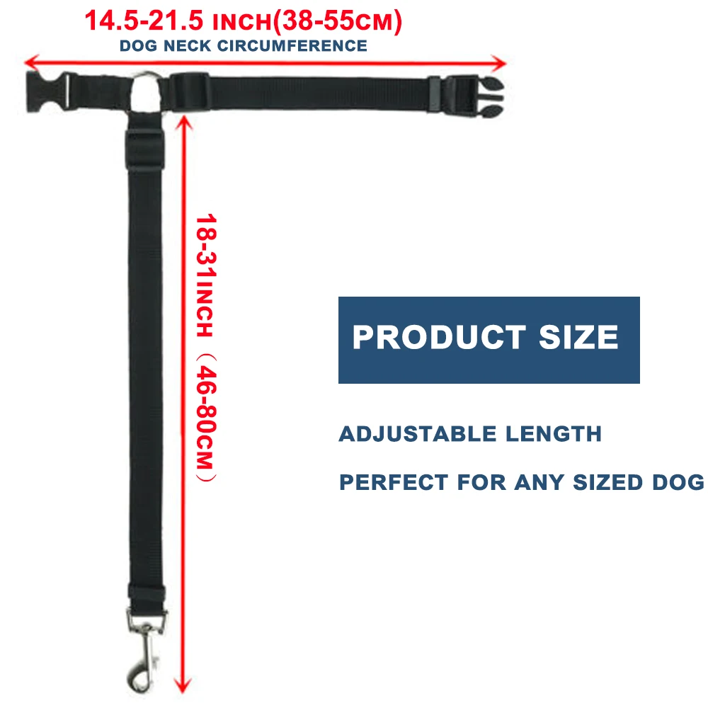 Dog Seatbelt Harness Leash Clip 2 Pack Nylon Dog Seat Belt Vehicle Car Pet Safety Belt for Dogs Adjustable