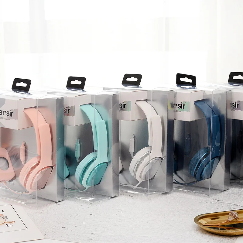 CHICLITS Wired Headphones 3 5mm Stereo Solid Color Glossy Headsets With Mic For Xiaomi Samsung MP3 For Student Kids Girl Gifts