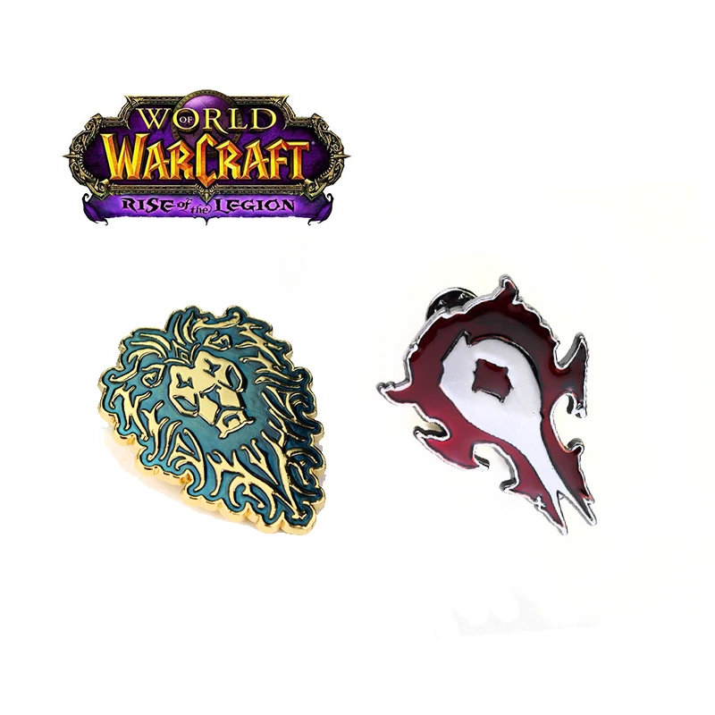 

World of Warcraft Tribal Mark Brooches Alliance Horde WOW Badge Brooch Movie Game Series Enamel Pin Dress Shirt Accessories