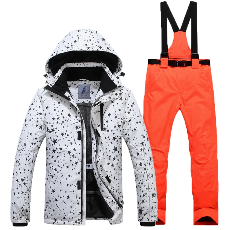 

2018 Skiing Warm Jacket +Pants Men's Winter Outdoor Breathable Free Shipping Double Board Ski Wear Windproof Suit Ski