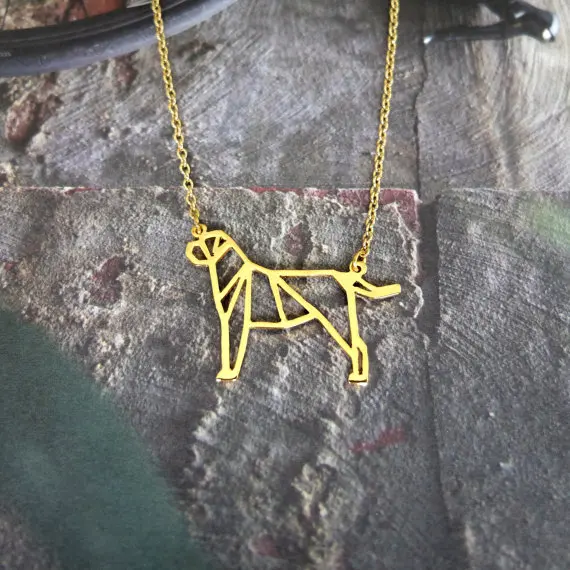 Trendy New Origami Bullmastiff Dog Necklace Gold Silver Animal Jewelry Women Statement | Украшения и аксессуары