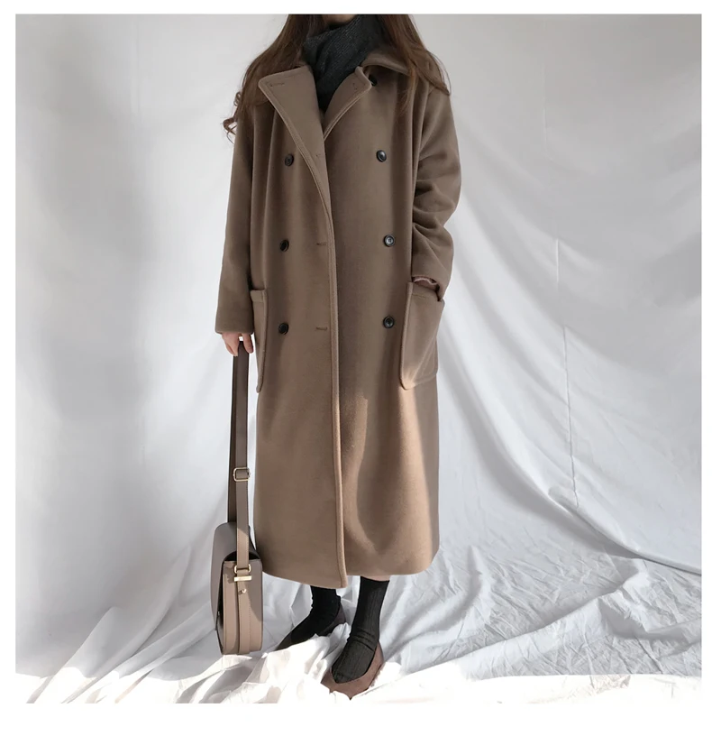 Laura's Store// high quality anti season women wool blends coats,solid wool blends coats,long winter coats 2018,free shipping
