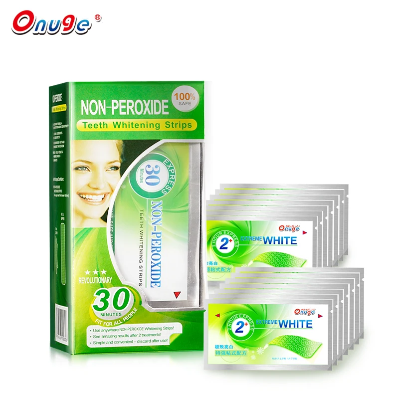 Onuge Non Peroxide Teeth Whitening Strips 14Pair/ 28PCS White Tooth Gel