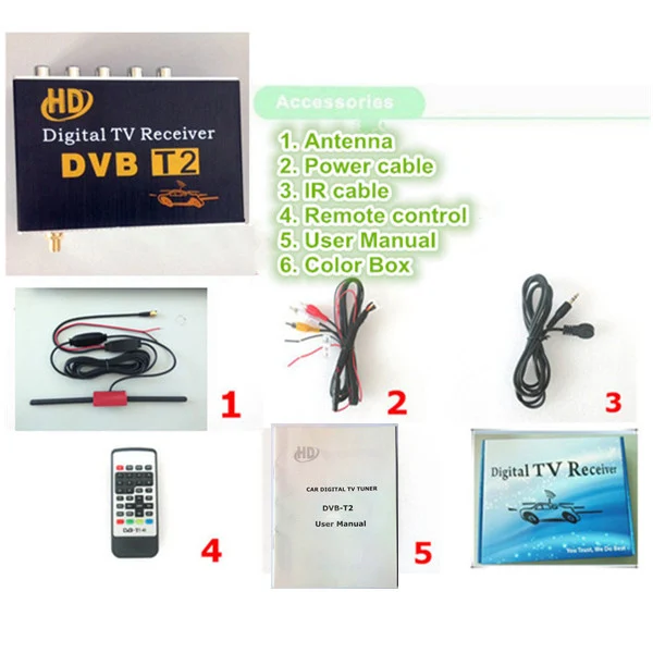 Автомобильный DVB-T2 мобильный цифровой ТВ-тюнер, приемник для России, Азии, Таиланда, Коламбии, Индонезии, Сингапура автомобильный DVB-T2 DVB-T2 приемник