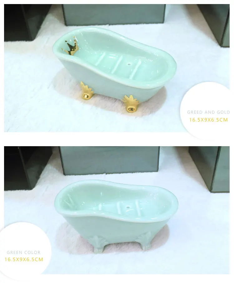 European Ceramic Small Bath Soap Box Drain Soap Tray for Bathroom Hotel Restaurant Soap Dish Holder Originality Wedding Gifts