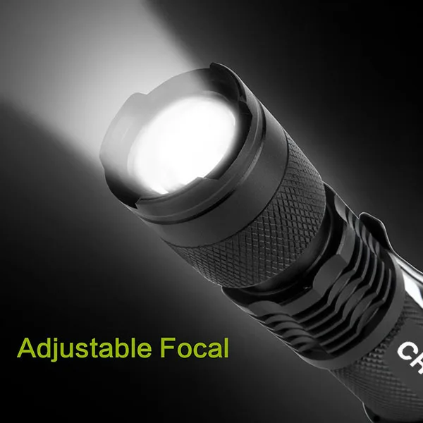 Promotional Hot Sale CREE T6 LED Tactical flashlight + Q5 Mini Lanterna Zoomable Torch Light