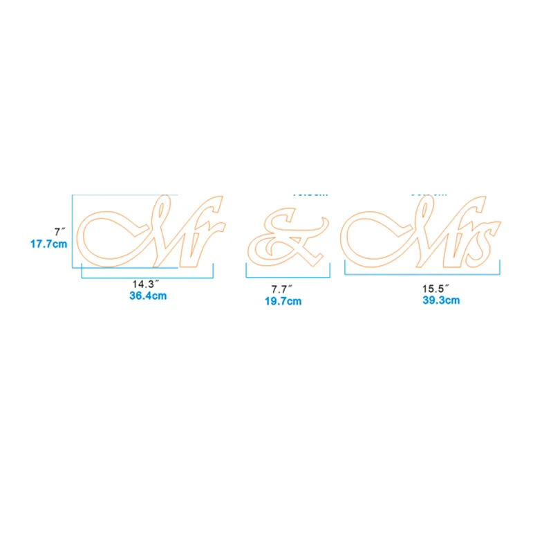 Элегантные декоративные СВЕТОДИОДНЫЕ Буквы Свет "MR& MRS-Батареи Управлением(не Входит В Комплект) ПРИВЕЛО Знаковое событие-свет Письма и Illum