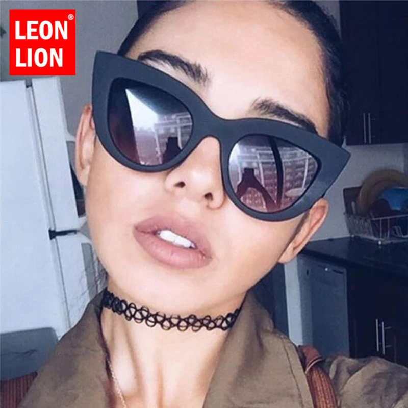 LeonLion 2020 винтажные роскошные солнцезащитные очки кошачий глаз женские с линзами