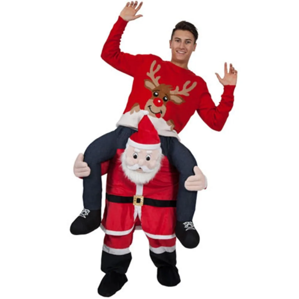 Взрослый Рождественский костюм снеговика, костюм Санта-Клауса, костюмы талисмана, забавное нарядное платье, штаны с фальшивыми человеческими ногами
