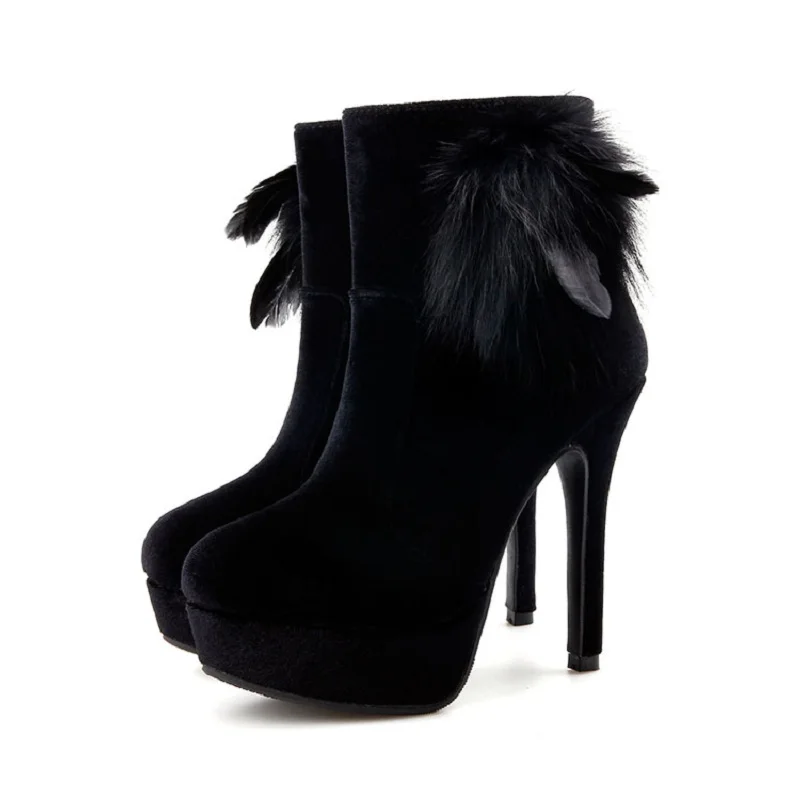 De Plus Avec Noir 0219 Extérieur Fine Velours Épais D'hiver Bottes 2018 Femmes Commerce Talon Ljj Z0qA8W