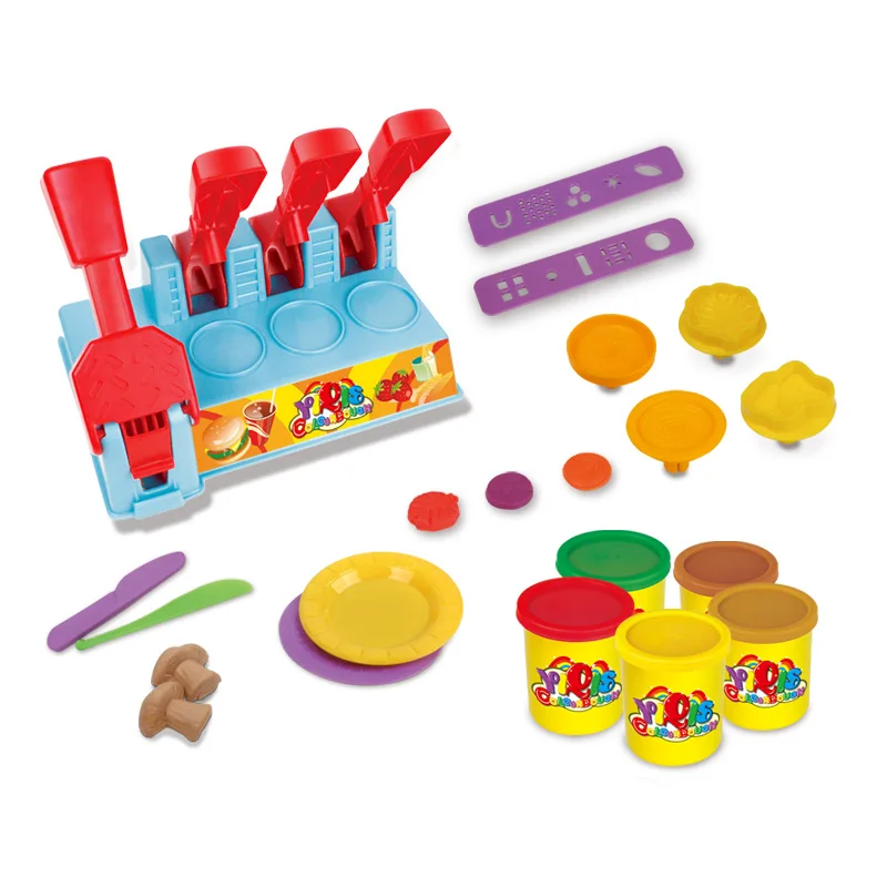 

3D Burger Master DIY Kids Mixed Plasticine Soft Clay Dough Cutters Moulds Childrens Modelling Tool Educational Toys For Children