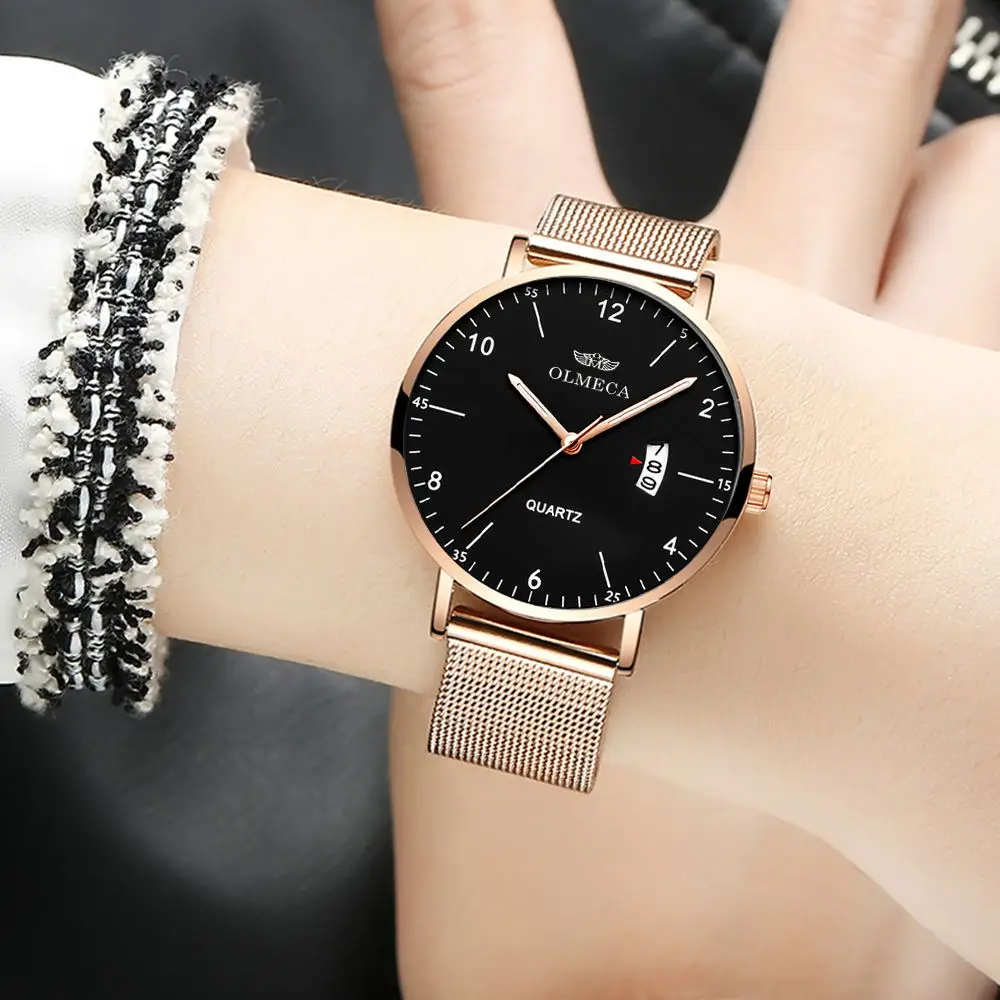 OLMECA high-end authentic European and American luxury trend watch ultra-thin mesh belt quartz watch free postage OLMECA high-end authentic European and American luxury trend watch ultra-thin mesh belt quartz watch free postage