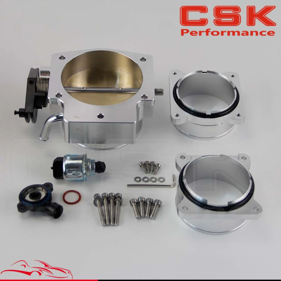 102mm Throttle Body / TPS + Mass Air Flow Maf Adapter Ends Fits For 98-02 Ls1 Chevy Black Silver | Автомобили и мотоциклы