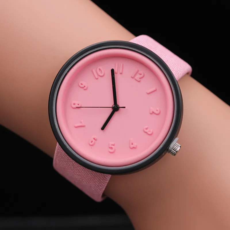 

DISU Women Wrist Watch Simple Number Canvas Belt Watches Women's Watch Analog Quartz Vogue Relogio Feminino