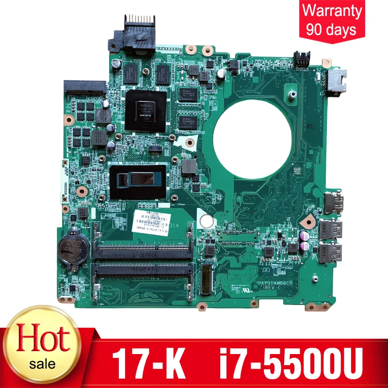 

YTAI for HP Envy 17-K Series Laptop Motherboard i7-4510U 763587-601 763581-001 DAY31AMB6C0 mainboard fully tested