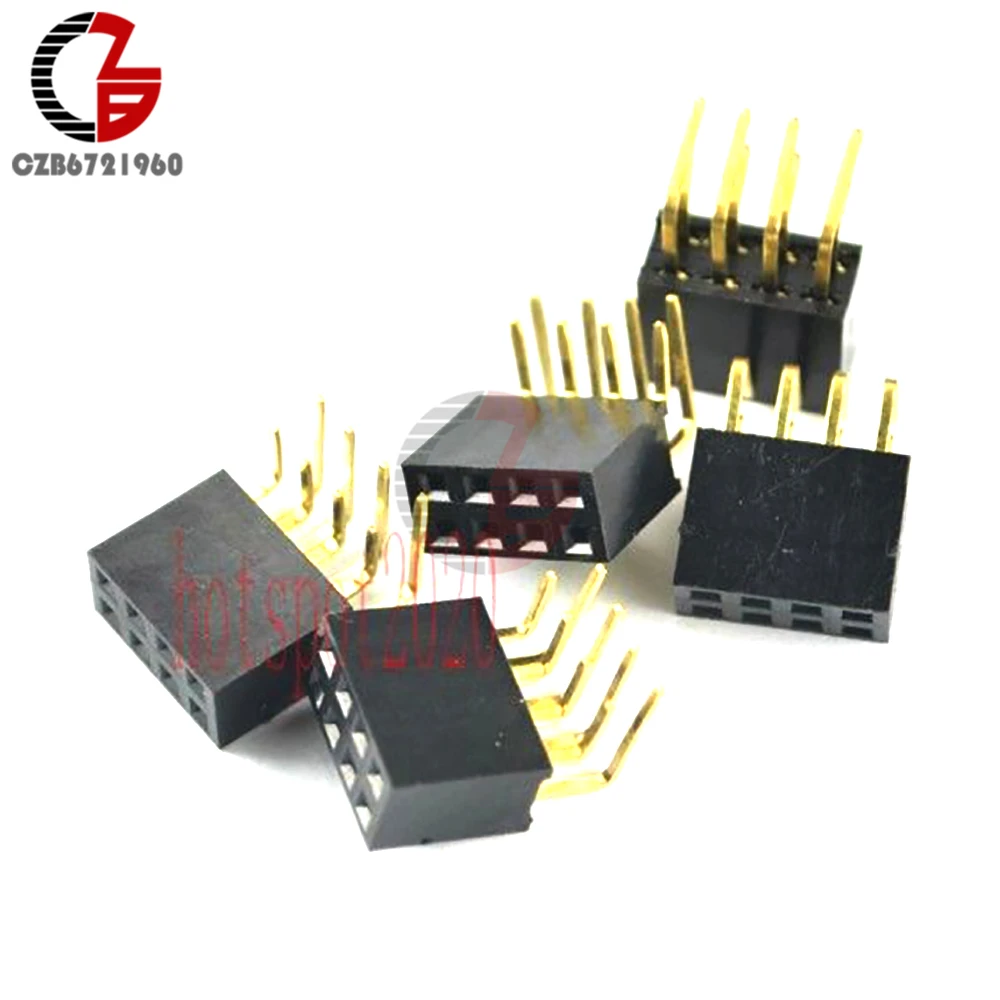 20 шт. 2x4Pin гнездо с прямым углом двухрядный разъем 2 54 мм шаг|pitch connector|l connector |