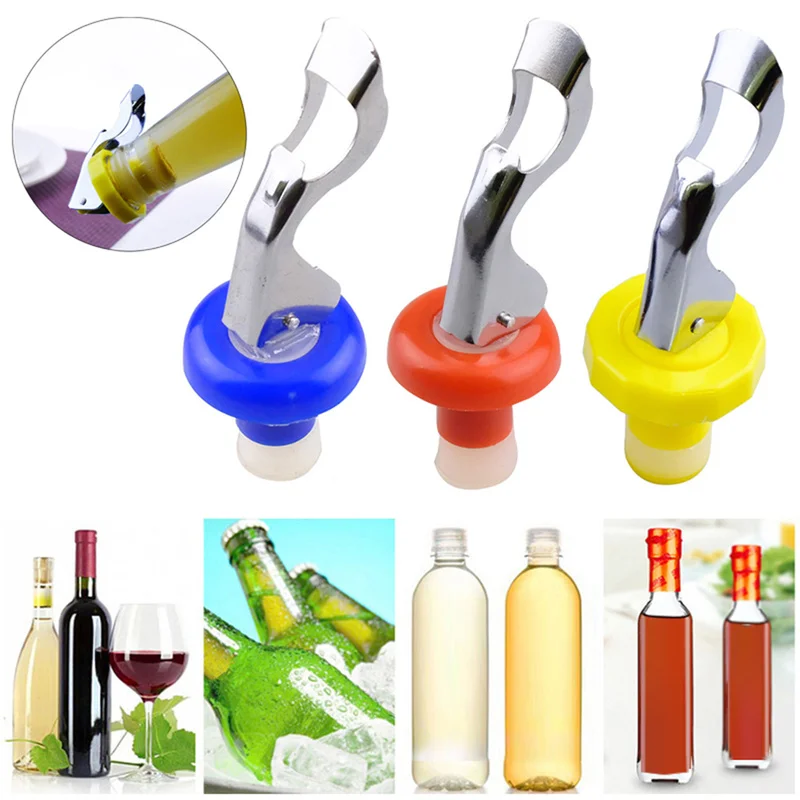 

1PC Press Wine Stopper Vacuum Sealed Plug Wine Bottle Stopper Wine Saver Caps Bar Ware Kitchen Tools Wine Bottle Stopper
