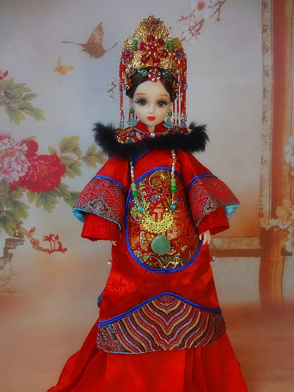 

Collectible Chinese Girl Dolls Handmade Elegant Qing Dynasty Empress Doll Toys 1/6 Model w/ Stand Birthday Gifts
