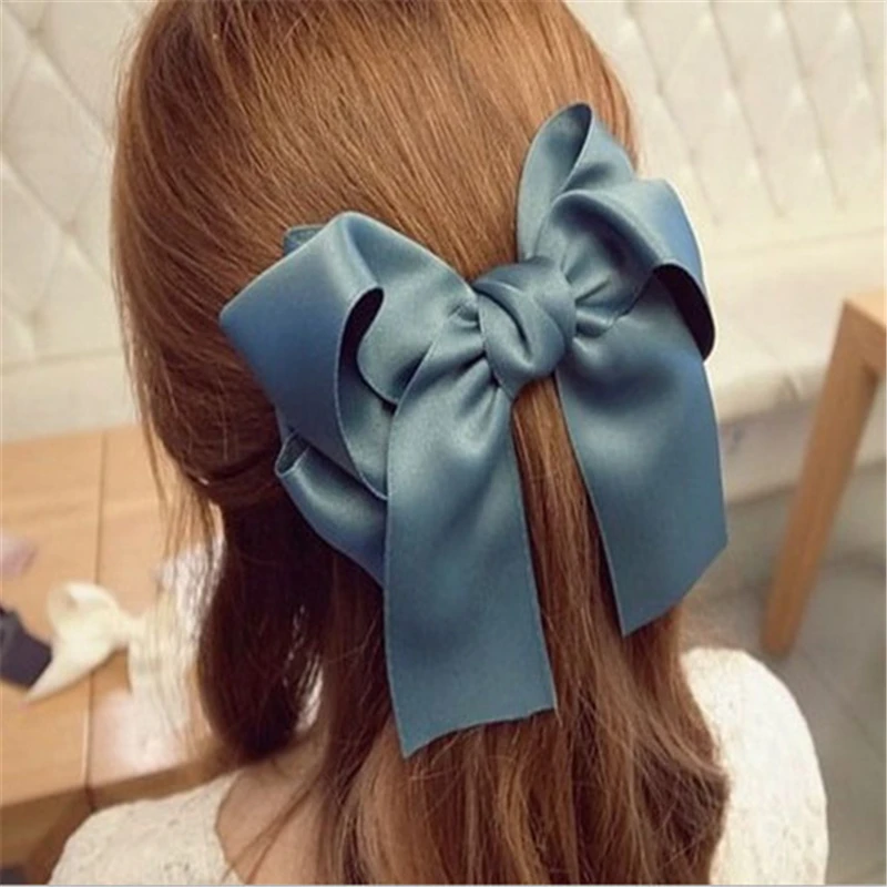 Sweet Fashion Hair Accessories Korean Women Multicolor Satin Ribbon Bow