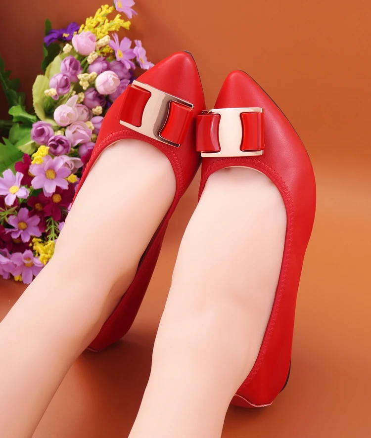 Lady Ballet Flat Shoes Spring 2018 Fashion Moccasins Women Shoes Pointed Toe Pregnant Women Loafers Genuine Leather Female Shoes (26)