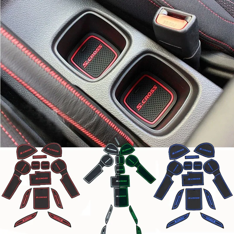 Для 2014 2016 Suzuki SX4 S Крест с крест ворота слот площадку не скользит Кубок Коврики s
