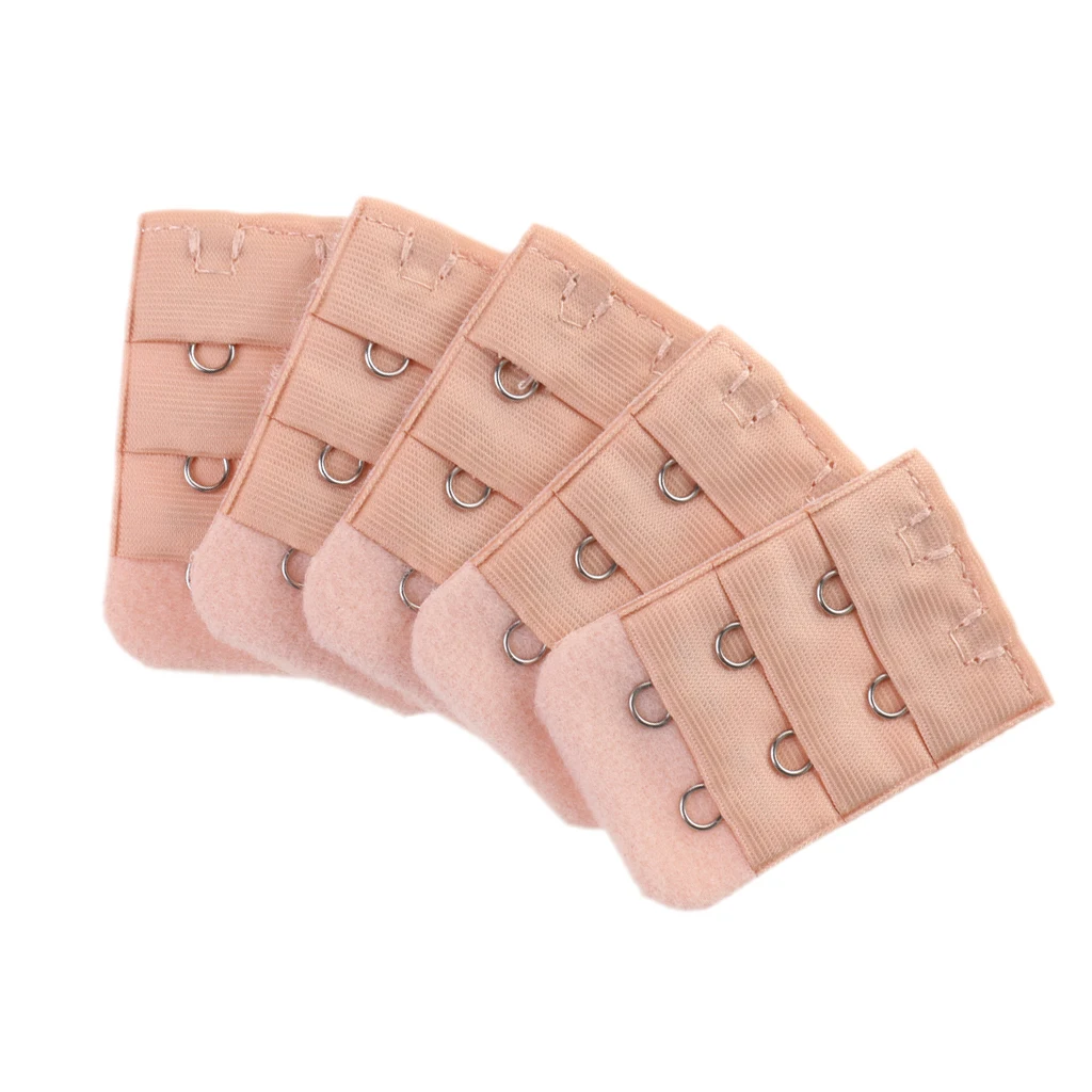 5pcs Bra Extenders Women Girls Elastic Extension Strap 2 Hooks 3 Rows Bra Extender Soft Strap