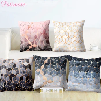 

PATIMATE Textured Cushion Cover Geometric Pillow Case Decorative Cushion for Sofa Printed Throw Pillowcase Seat Chair Cushion
