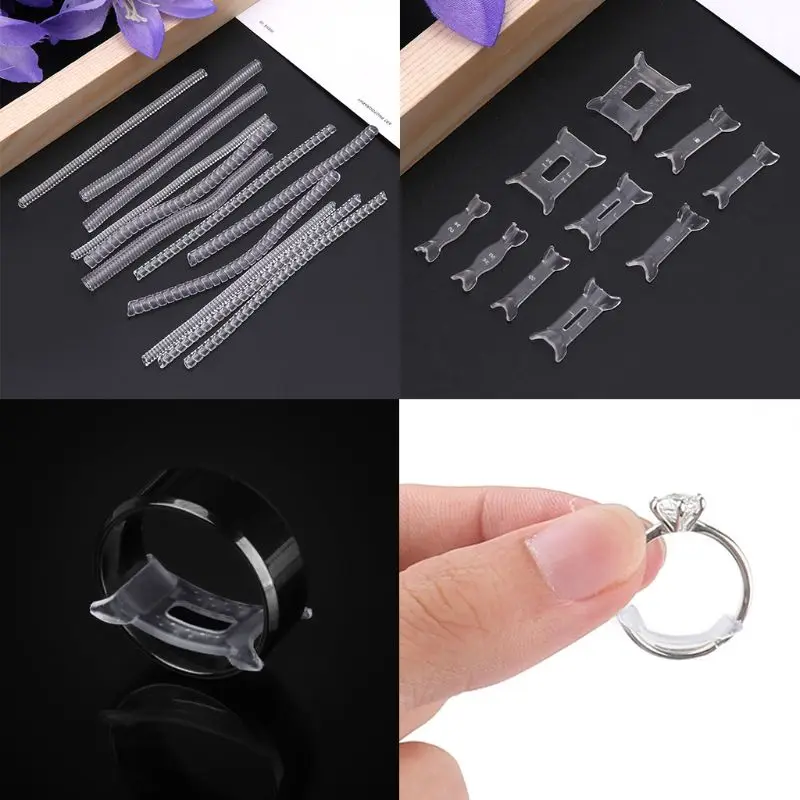 

1 Set Ring Adjuster Spring Adjustable Pads Invisible Transparent Women Jewelry Supplies PVC Soft Spacer For Loose Rings