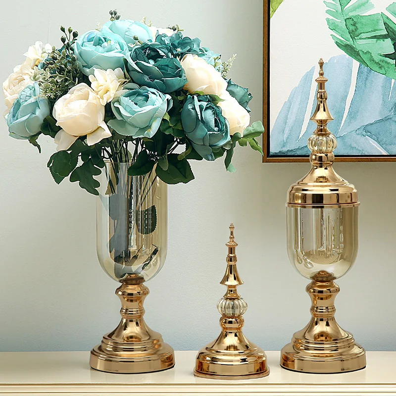 European glass vase crystal ornaments modern minimalist ...