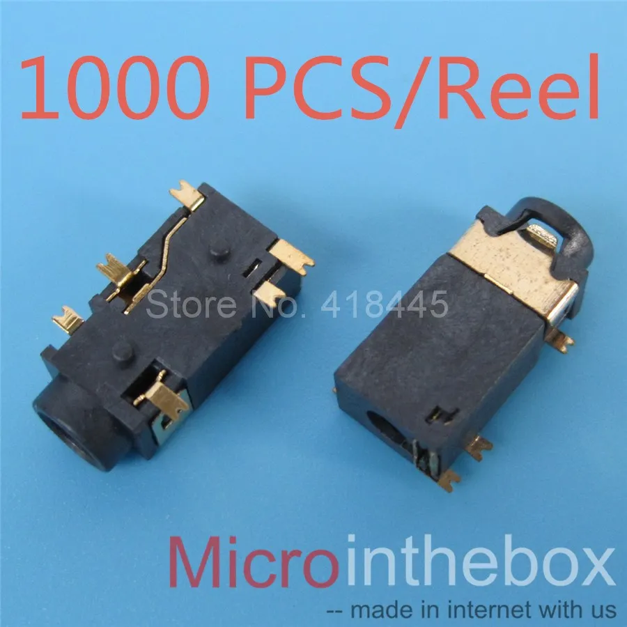 1000PCS REEL 3 5mm Audio Jack connecotr 6Pin SMD SMT Phone jack Stereo Female Sockect 3 5 Headphone Connector 342