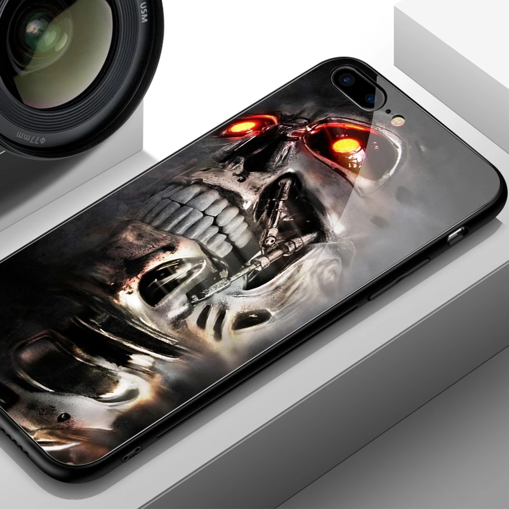Finder чехол Чехол для iPhone 7 стеклянный чехол крутой череп узорная твердая задняя крышка для iPhone 6 6S 7 8 plus X XR XS MAX 11 pro max