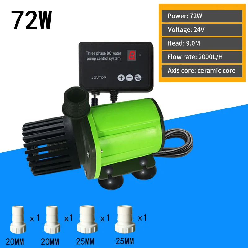 

12V 72W 9m Lift 2000L DC Variable Frequency Water Pump Aquarium Circulating Water Pump Solar Water Pump Booster Pump