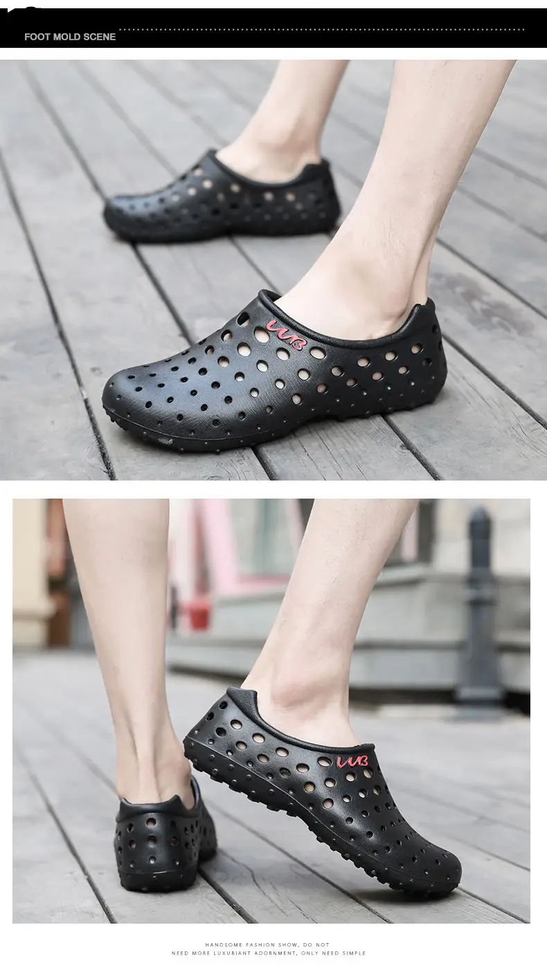 Brand 2018 Fashion Sandals Eva Clogs Swimming Shoes Men Croc Band Summer Water Black White Air Beach Garden Mens Shoe (8)