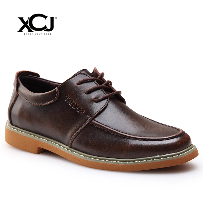 

Men Casual Shoes Brand Men Shoes Men Sneakers Spring Autumn Split Leather Men Flats Lace up Hight Quality Plus Big Size XCJ