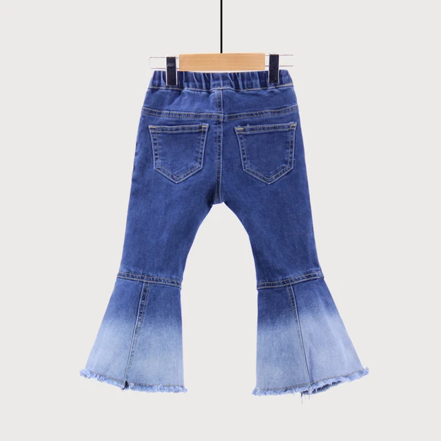 weLaken BIGGER SIZE  New Kids Vintage Jeans Girls Jeans Bell bottoms Children's Pants Autumn Outwear 2