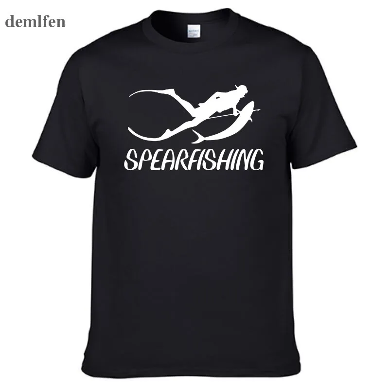 

Fashion Spearfishing Print T-shirt Men T Shirt Fashion Print Short Sleeve Casual Cotton O-neck Tshirt Tees Tops