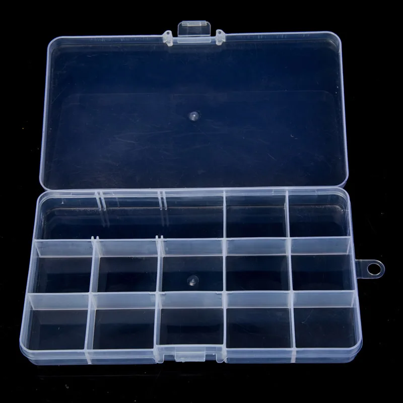 

15 cells Adjustable Jewelry Beads Pills Nail Art Tips Home Organize Storage Plastic Box Case