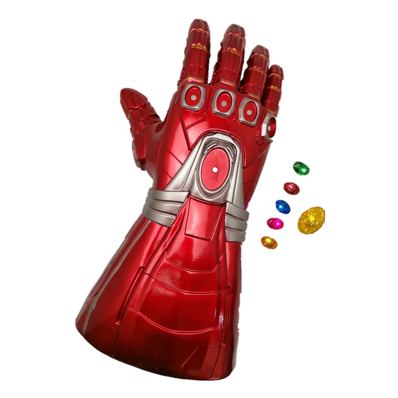 Yacn ПВХ перчатка камень Мстители эндшпиль для Железный человек перчатки Бесконечность рукавицы светодиодный Косплей съемный лазерный светильник на руку Тони Старк