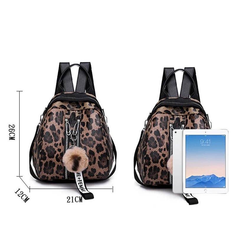 Женский рюкзак мини Леопардовый Роскошный PU женский Mochila Feminina Большой
