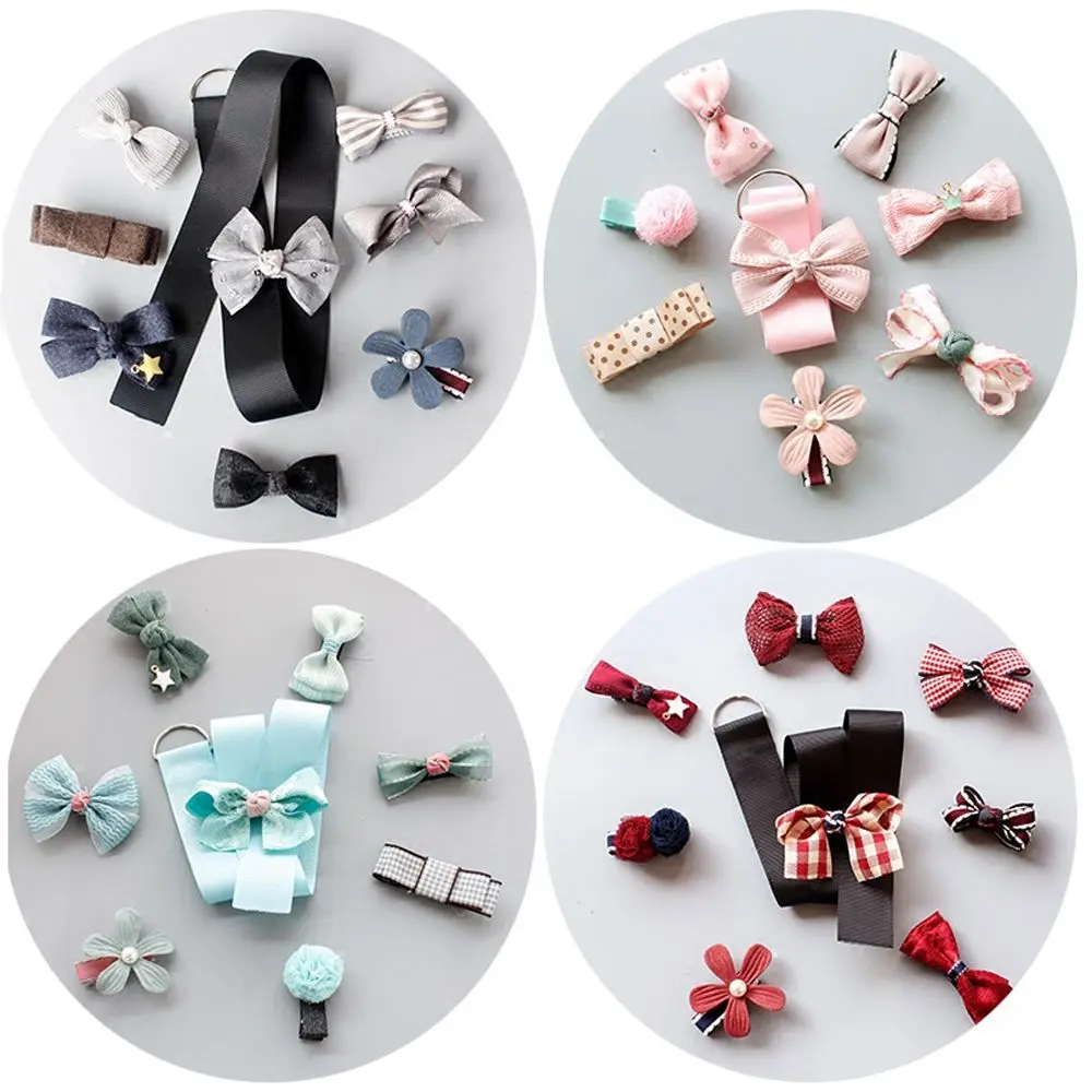 

8pcs/set Baby Hair Clip Set Kids Headdress Crown Hair Clips Barrettes Ribbon Bow Hairpins Cute Baby Girls Hair Pins Accessories