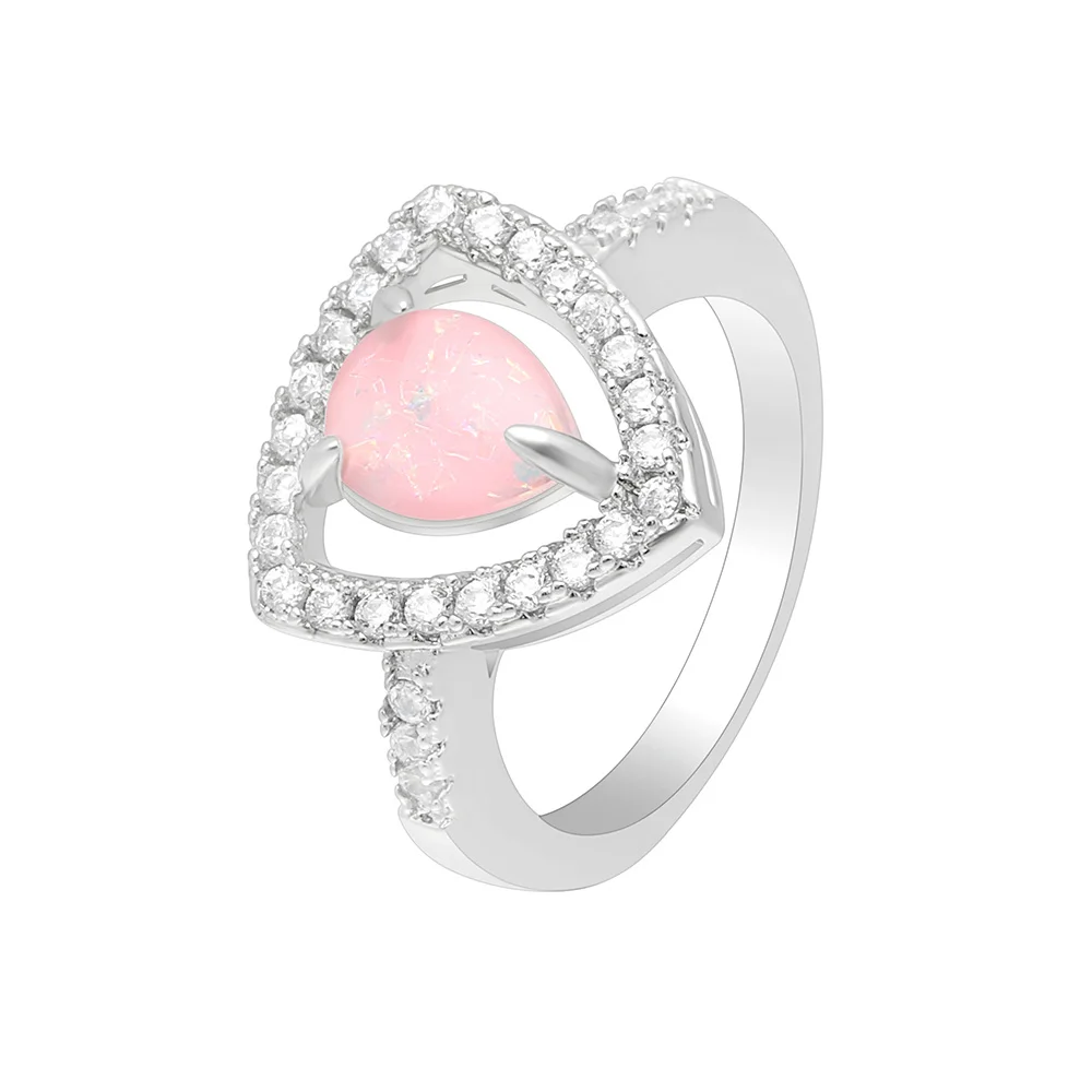 Кольца UFOORO Fire opal дизайнерские треугольные кольца серебряного цвета с