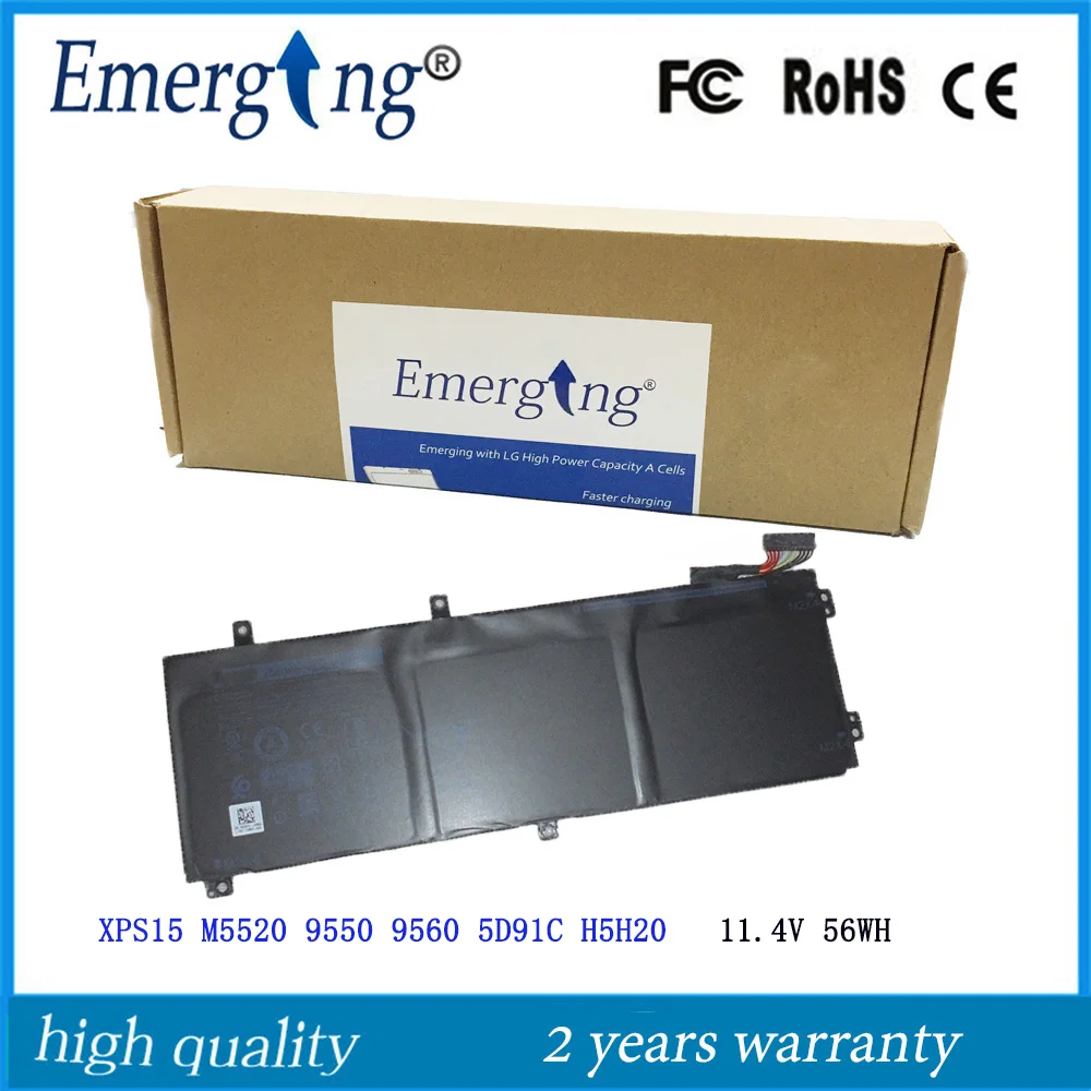 11 4 v 56WH новый оригинальный аккумулятор для ноутбука Dell XPS15 M5520 9550 9560 5D91C H5H20 |