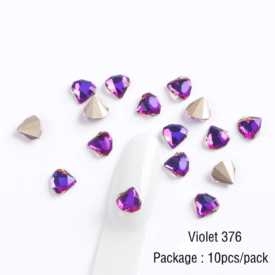 10pcs Crystal AB Flatback Diamond 6mm Nail Rhinestones 3D Strass Nail Art Glitter Gems Stones Charm Jewelry Manicure Decor LA792 (3)
