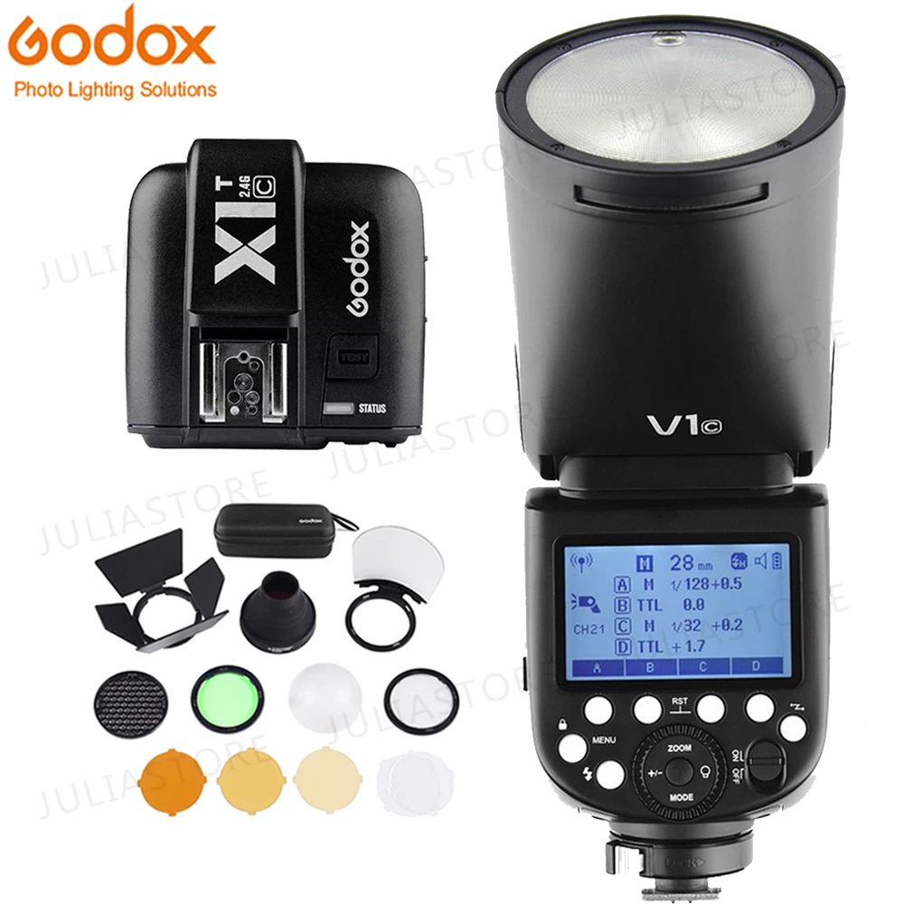 В наличии! Вспышка Godox V1 для SONY Canon Nikon Fujifilm Olympus вспышка камеры TTL Speedlite литий ионная
